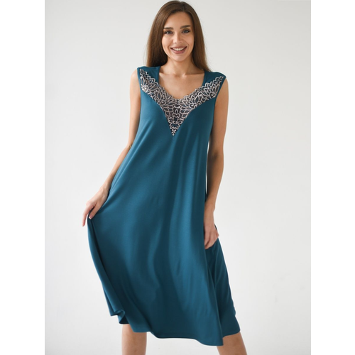Сорочка Текстильный Край, размер 62, бирюзовый сорочка текстильный край размер 52 бирюзовый