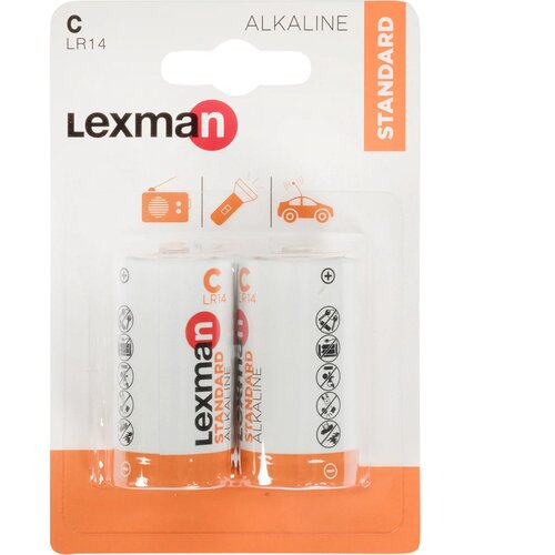 LEXMAN Батарейка алкалиновая Lexman C/LR14, 2 шт.