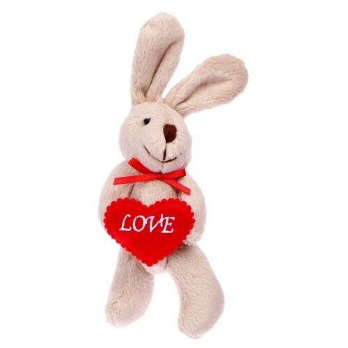 Мягкая игрушка «Кролик с сердцем», на брелоке, цвета микс мягкая игрушка кролик с морковкой на брелоке цвета микс