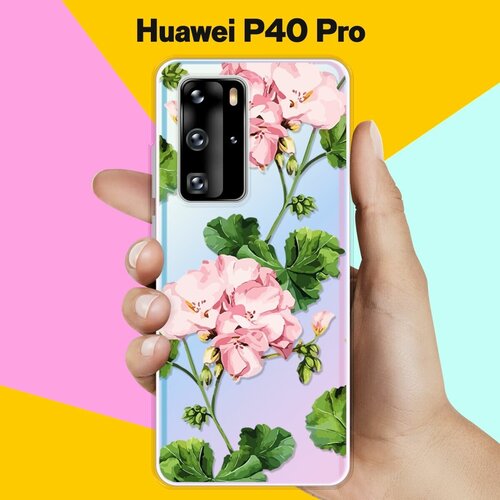 силиконовый чехол цветы розовые на huawei y8p Силиконовый чехол Розовые цветы на Huawei P40 Pro