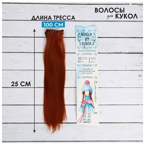 Волосы - тресс для кукол «Прямые» длина волос: 25 см, ширина:100 см, цвет № 13