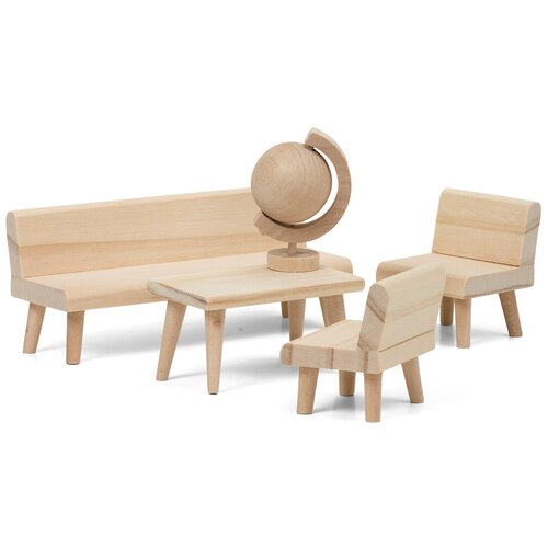 lundby набор мебели для кукольного домика сделай сам стол и стулья lb 60906400 натуральный Lundby Гостиная Сделай сам (LB_60906100) натуральное дерево