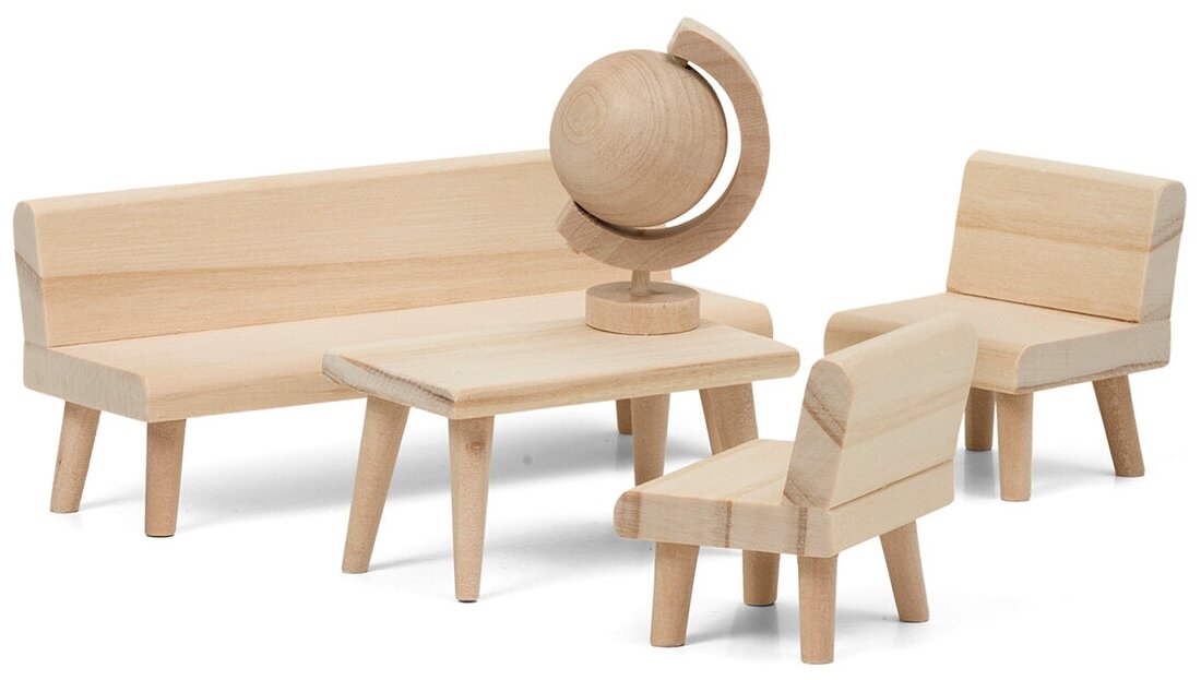 Lundby Гостиная Сделай сам (LB_60906100) натуральное дерево - фото №1