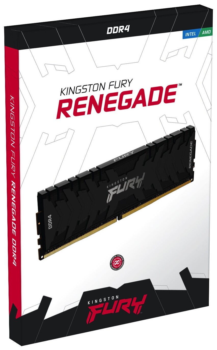 Kingston Оперативная память для компьютера 16Gb (2x8Gb) PC4-21300 2666MHz DDR4 DIMM CL13 Kingston Fury Renegade (KF426C13RBK2/16)