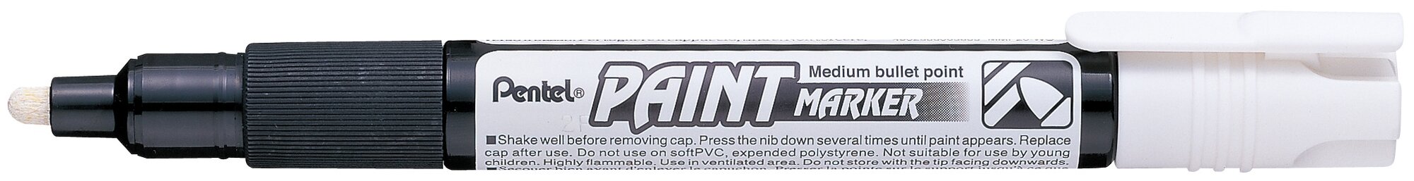 Маркер перманентный Pentel "Paint" 4,6 мм, с круглым наконечником, черный - фото №8