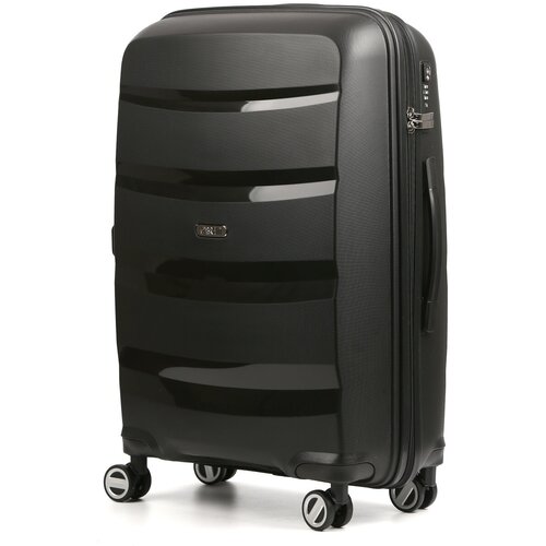 Чемодан FABRETTI, 73 л, размер M, черный чемодан fabretti 73 л размер m бежевый