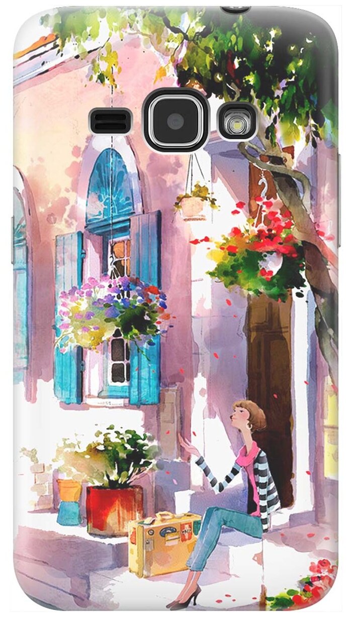 RE: PA Накладка Transparent для Samsung Galaxy J1 (2016) с принтом "Девочка на цветущей улочке"