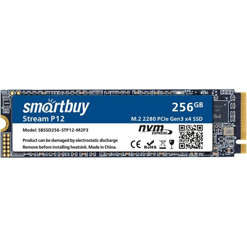 M.2 2280 SSD Smartbuy Stream P12 256GB TLC NVMe PCIe3 m 2 2280 ssd smartbuy stream p16 512gb tlc nvme pcie4