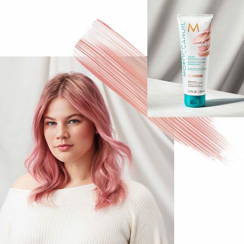 MOROCCANOIL Маска тонирующая для волос, розовое золото / COLOR DEPOSITING MASK ROSE GOLD 30 мл - фото №4