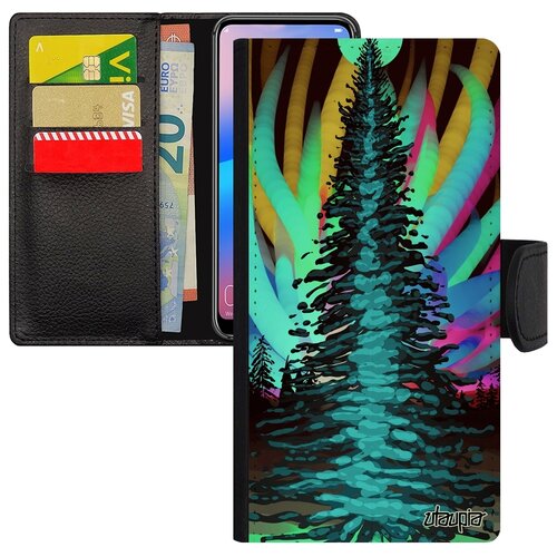 фото Чехол книжка для телефона galaxy s7 edge, "зимняя ель" зима луна utaupia