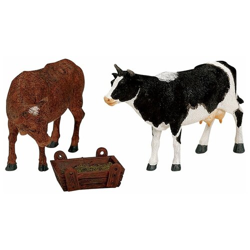 фото Фигурка lemax набор корова и бычок 6 см черный/белый/коричневый