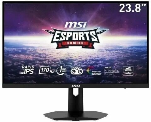 фото 23.8" ЖК монитор MSI Optix G244F (1920x1080@170 Гц, IPS, 1 мс, 1000 : 1, 250 Кд/м², 178°/178°, DisplayPort, 2xHDMI, , AMD FreeSync) черный pi