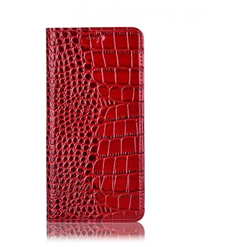 фото Чехол-книжка mypads premium для samsung galaxy a30s / samsung galaxy a50s из качественной импортной натуральной кожи теленка с фактурной прошивкой рельефа кожи крокодила экзотический красный
