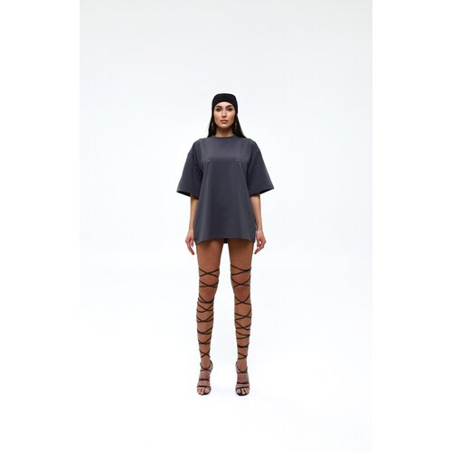 фото Бежевая оверсайз футболка с пирсингом bae