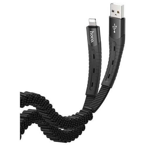 Hoco U78 Cotton treasure USB - Lightning, 1.2 м, black hoco u78 cotton treasure usb microusb 1 2 м 1 шт черный