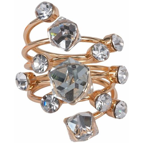 фото Кольцо otokodesign, кристалл, безразмерное, бесцветный, золотой