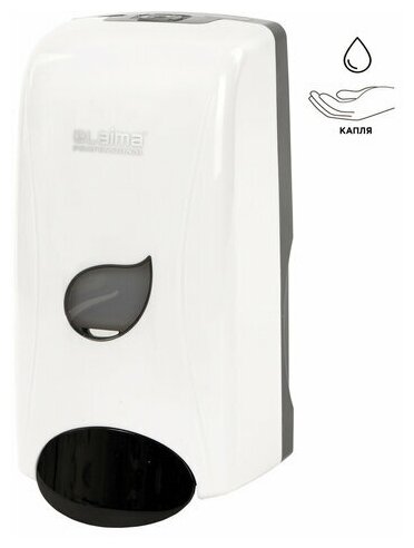 Дозатор для жидкого мыла LAIMA PROFESSIONAL ECO, наливной, 1 л, белый, ABS-пластик, 606551