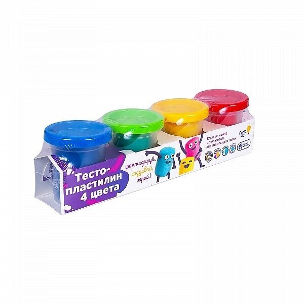 Набор для детской лепки Genio Kids Тесто-пластилин Неоновые цвета, 4 цвета (TA1016V) - фото №7