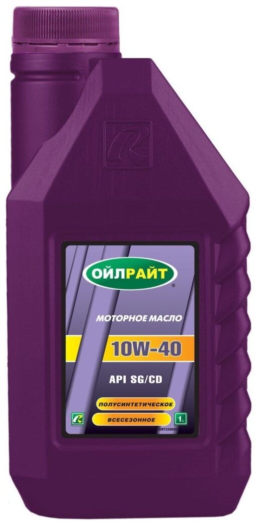 Полусинтетическое моторное масло OILRIGHT Полусинтетика SAE 10W-40, 1 л