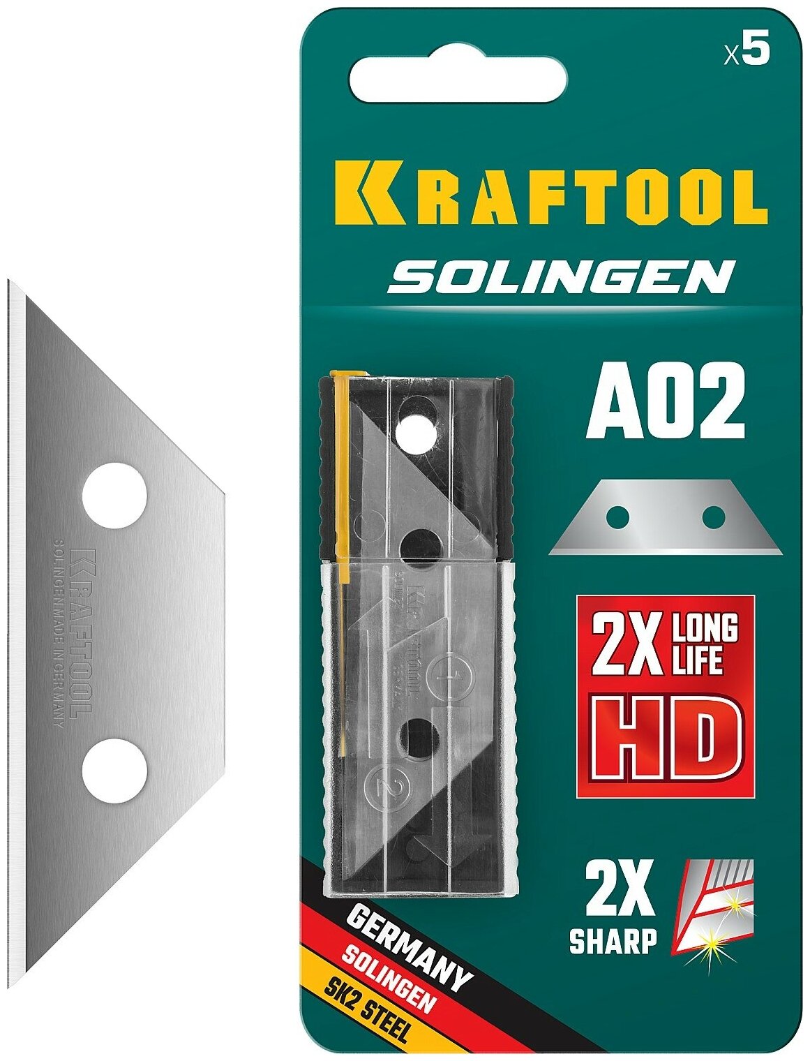 KRAFTOOL Solingen А02 5 шт Трапециевидные лезвия (09627-S5)