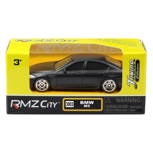 Машинка металлическая Uni-Fortune RMZ City 1:64 BMW M5, без механизмов, черный матовый цвет