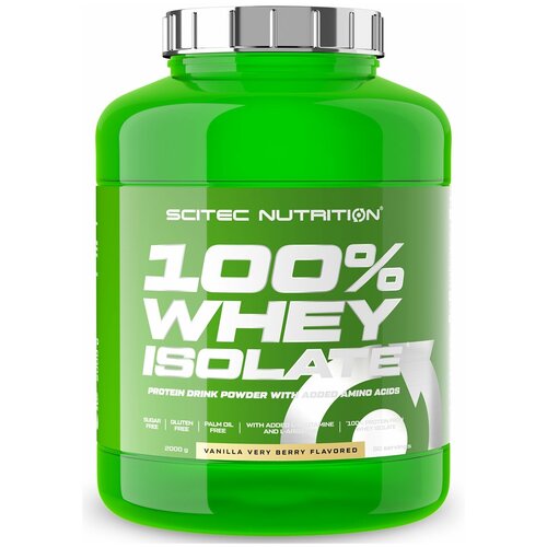 100% Whey Isolate, 2000 г, Vanilla Very Berry / Очень Ягодная Ваниль