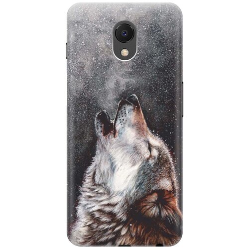 фото Cиликоновый чехол на meizu m6s / мейзу м6 эс с принтом "морозный волк" gosso