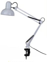 Настольная лампа цвет белый, мощность светильника 60Вт, Е27, высота 60 см подставка+струбцина в комплекте