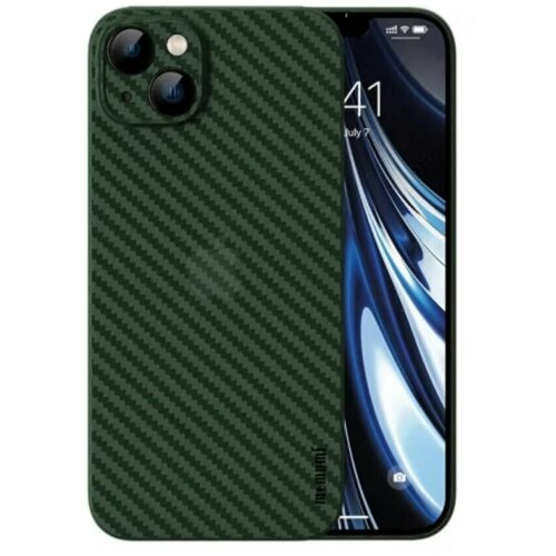 Чехол для смартфона с карбоновой текстурой Memumi Ultra Thin 0.3mm PP Carbon Fiber для iPhone 14 Plus 6.7" Green (AFC22292A)