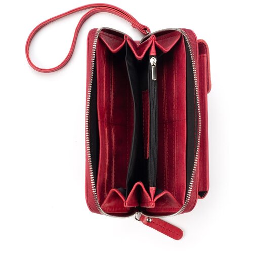 фото Сумка клатч кожинка, натуральная кожа, красный мастерская сумок кожинка