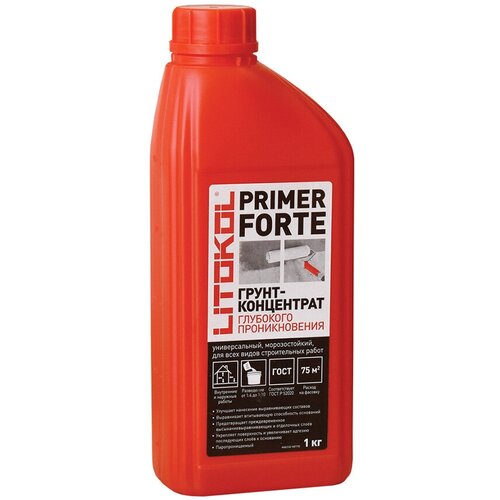 Грунт Litokol Primer Forte укрепляющий 1 кг концентрат 1:10 грунт sika primer mb укрепляющий 5 кг