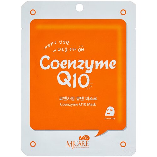 фото Mijin cosmetics тканевая маска с коэнзимом mj care on coenzyme q10, 22 г