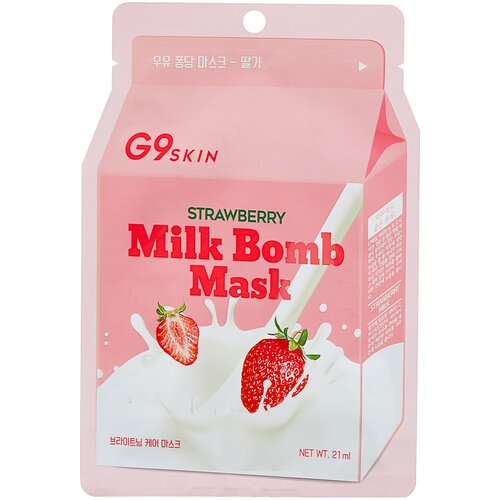 G9SKIN тканевая маска Milk Bomb Strawberry, 21 мл