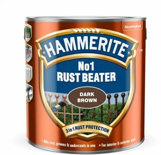 Грунт для черных металлов антикоррозийный Hammerite Rust Beater № 1 (2,5 л) коричневый