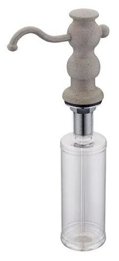 Дозатор жидкого мыла ZorG Sanitary ZR-25 песочный, бежевый под гранит, ретро, диспенсер для кухни, с колбой