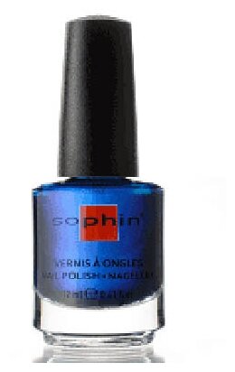 SOPHIN 0366 лак для ногтей, темно-синий шиммерный с металлическим финишем / Blue Lagoon Mysterious Midnight 12 мл - фото №1