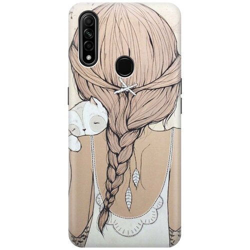 фото Re:pa чехол - накладка artcolor для oppo a31 с принтом "девочка в обнимку с котом"