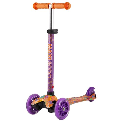фото Детский 3-колесный самокат maxiscoo baby 2021, оранжевый/фиолетовый