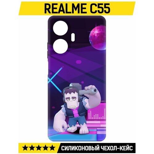 Чехол-накладка Krutoff Soft Case Brawl Stars - Фрэнк для Realme C55 черный чехол накладка krutoff soft case brawl stars фрэнк для oppo a18 черный