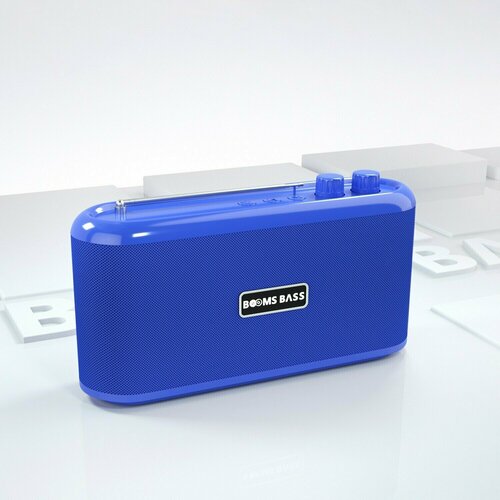 Портативная колонка BOOMS BASS L5 с bluetooth fm радио blue 93500₽