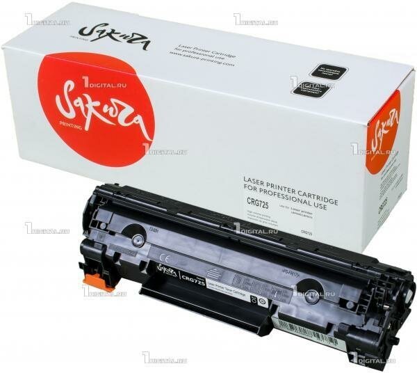 Картридж SAKURA 725 черный для Canon i-Sensys LBP6000/6018/6020/6030/MF3010 (1.6K) (3484B005) (SACRG725)