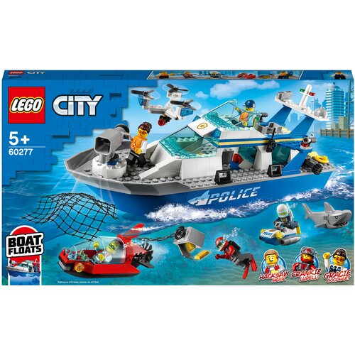 Конструктор LEGO City Police 60277 Катер полицейского патруля, 276 дет. конструктор police city lb 4105 совместим с конструктором лего lego детали 216 фигурки 1