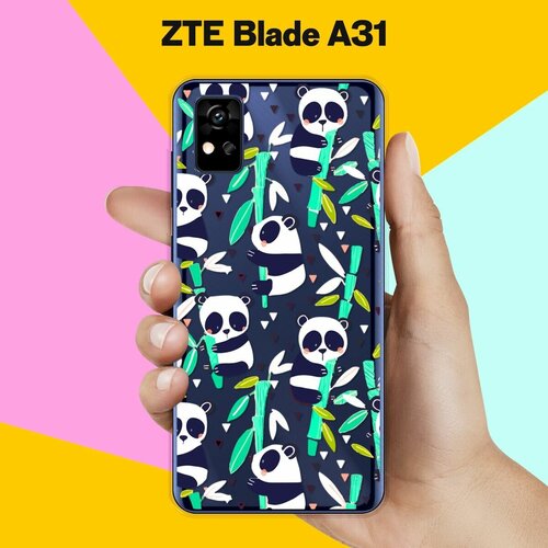 Силиконовый чехол на ZTE Blade A31 Панда / для ЗТЕ Блейд А31 дизайнерский силиконовый чехол для зте блейд а31 zte blade a31 галактика