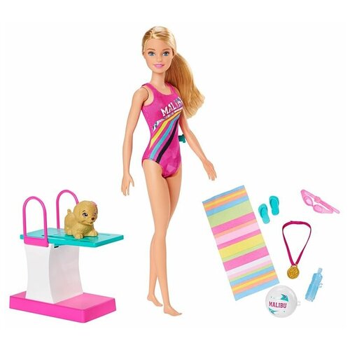 фото Barbie игровой набор barbie dreamhouse adventures swim ‘n dive чемпион по плаванию, 29 см, ghk23