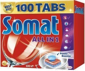 Таблетки для посудомоечной машины Somat All in one tabs 100шт - фотография № 18