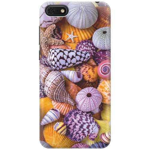 фото Re:paчехол - накладка artcolor для huawei y5 (2018) / y5 prime (2018) / honor 7s / honor 7a с принтом "разноцветные ракушки"