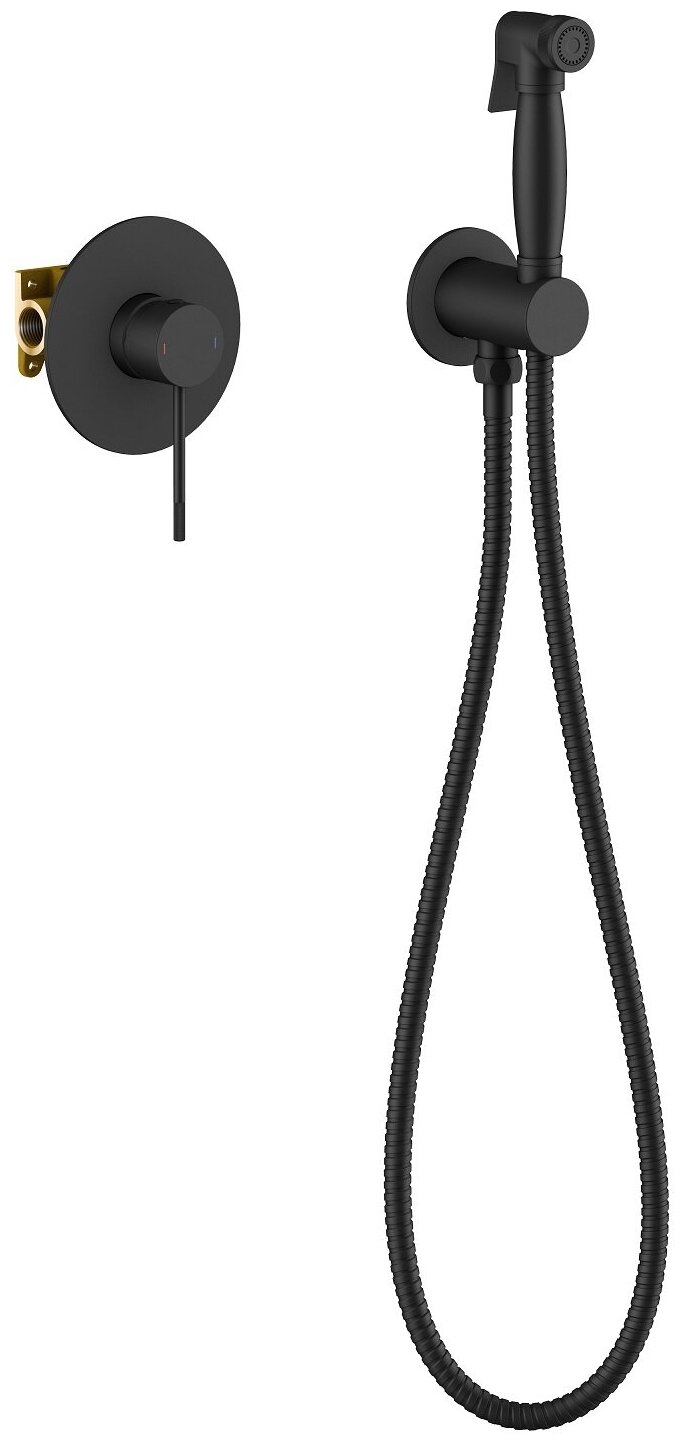 Встраиваемый смеситель для биде Timo Saona (2389/03SM) с гигиеническим душем, черный
