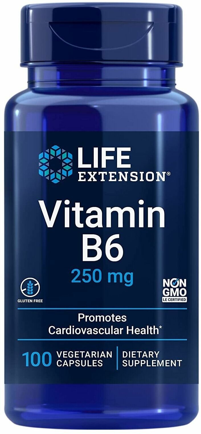 Капсулы Life Extension Vitamin B6, 70 г, 250 мг, 100 шт.