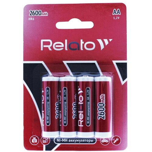 Аккумулятор AA - Relato HR6 AA2600 Ni-MH 2600 mAh (4 штуки)