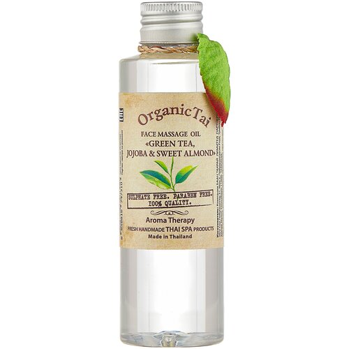 OrganicTai Face massage oil Green tea, jojoba & sweet almond Массажное масло для лица Зеленый чай, жожоба и сладкий миндаль, 120 мл organictai face massage oil white orchid jojoba